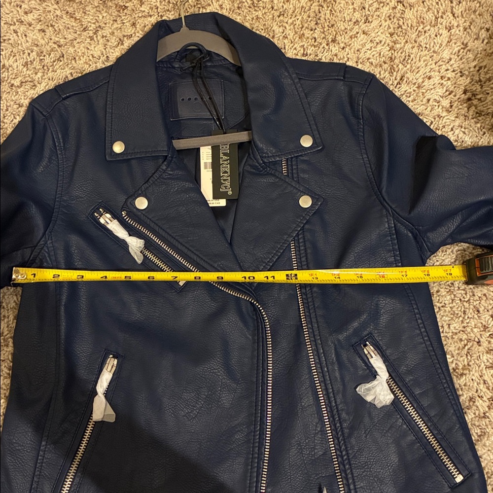 Blank NYC Blue Faux Leather Jacket - Picture 10 of 13